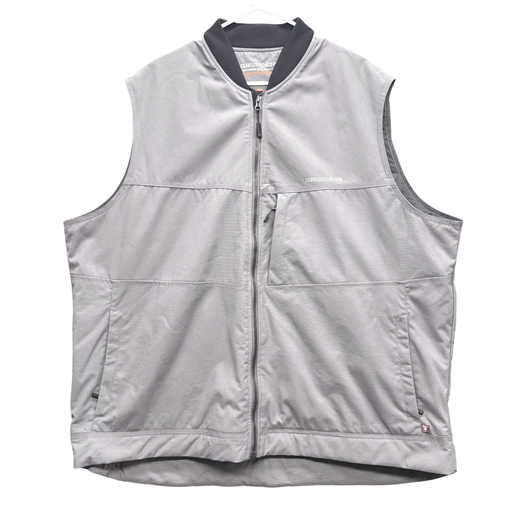 Grundens Primaloft Insulated Full Zip Vest Grey Outdoor Fishing Work Mens 3XL
